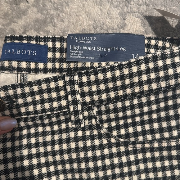 Talbots Black and White Checkered straight Leg Pants 14P - Picture 2 of 3